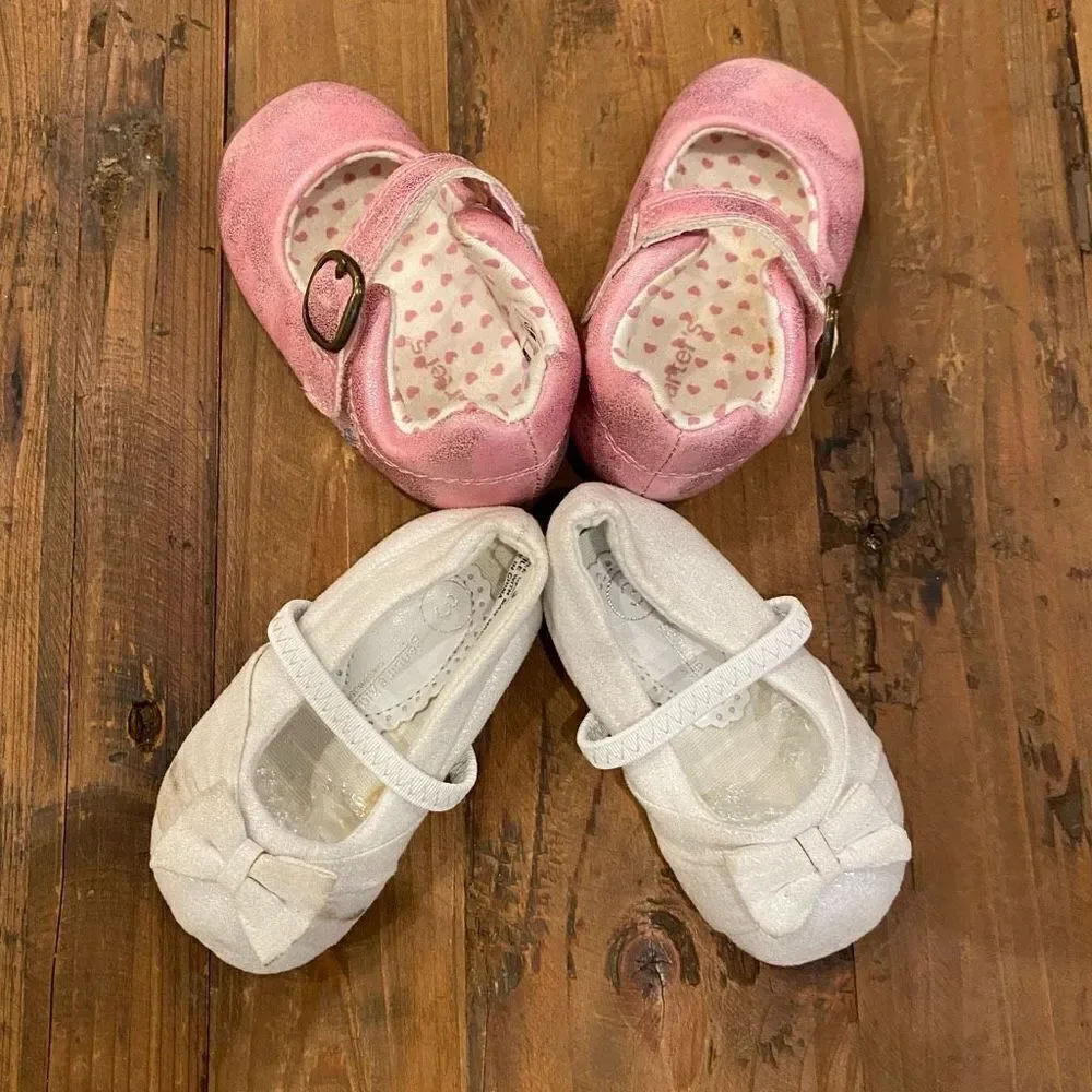 Carters + Genuine Kids Shoe Bundle Pink White Baby/Toddler  Size 3
